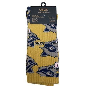 New Men's VANS Season 6.5-9 Sport Skater Surfer Crew Cut Socks Raccoon Golden